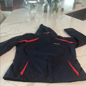 Columbia Womens Black and Red Hooded Parka Jacket